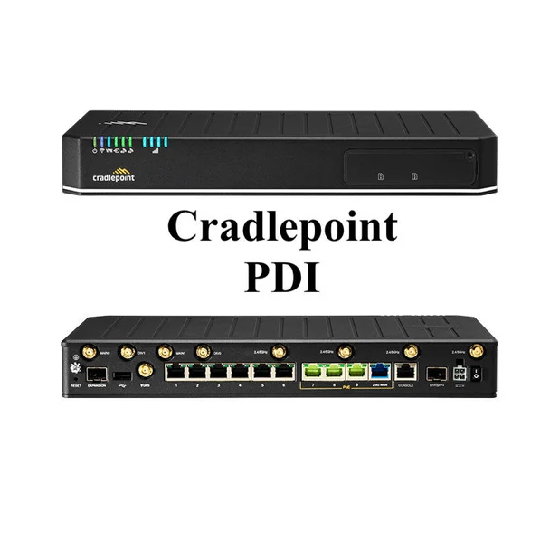 Front and rear views of a representative PDI-managed Cradlepoint appliance